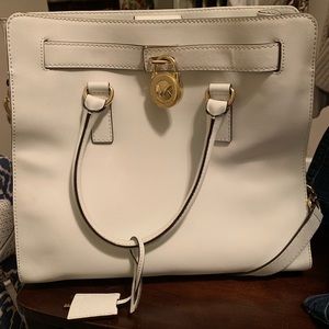Michael Kors White Saffiano Leather Hamilton